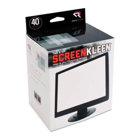 Advantus Read Right Kleen & Dry Screen Cleaning Pads, 40/Box - REARR1305 RR1305